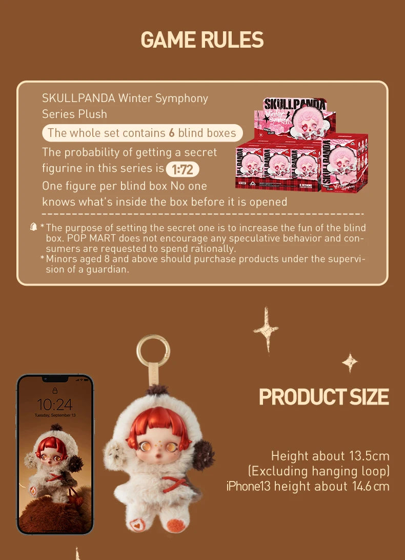 POP MART SKULLPANDA Winter Symphony Series Blind Box Mystery Box Guess Bag Toys Doll Cute Anime Figure Desktop Ornaments