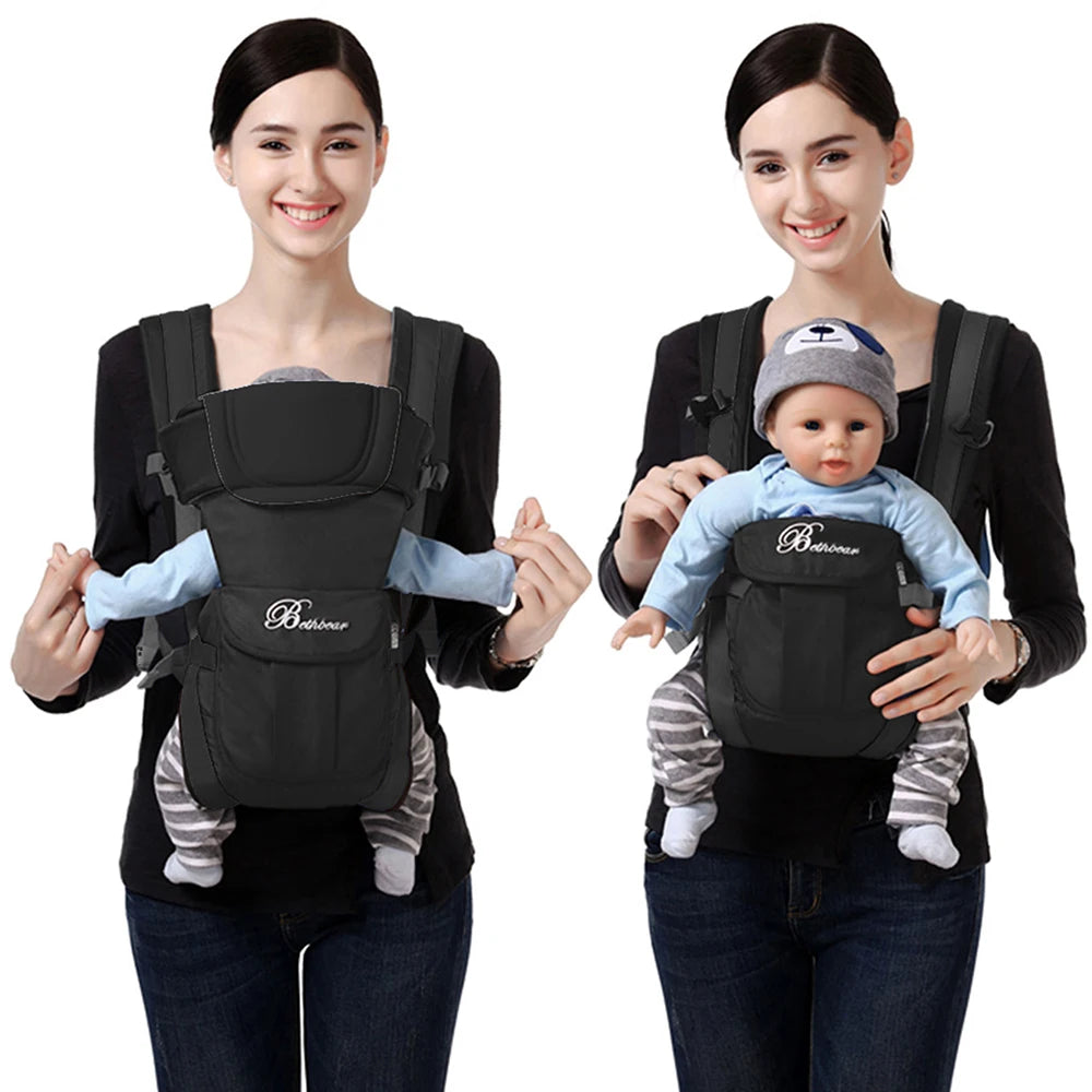 Baby Sling Carrier, 4-in-1 Ergonomic Baby Backpack Carrier, Easily Adjustable Baby Carrier Newborn to Toddler Ürün ana görseli