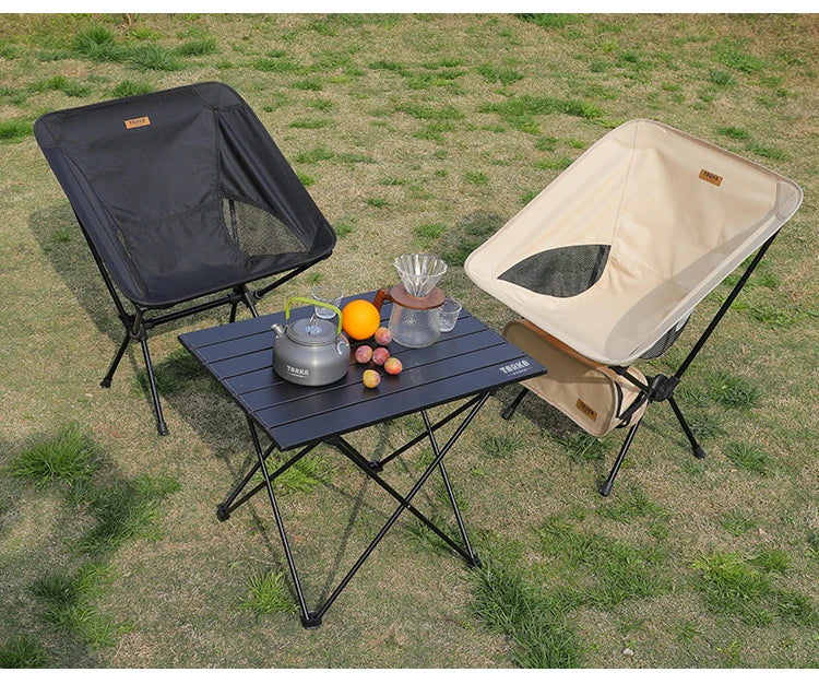 TARKA Foldable Camping Chairs Set Lightweight folding Chair Ultralight  Backpacking Moon Chairs for Garden Picnic Beach Fishing