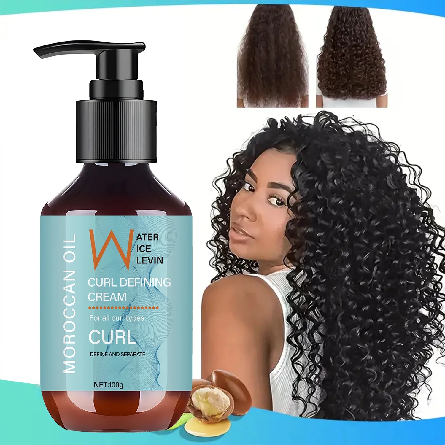 Moroccan Oil Curl Defining Cream for All Curl Types - Define and Separate with Biotin, Collagen & Rosemary Oil Ürün ana görseli