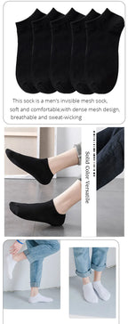 10 Pairs Unisex Casual Plain Color Boat Socks Thin Breathable Comfy Anti Odor Sweat-absorbing Low Cut Ankle Socks For Men Women
