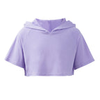 3Pcs Girls Sports Set Vest+Hooded Crop Top+Shorts Sportswear Set for Child Dance Yoga Running Cycling Workout Costume Activewear