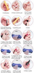 Gel Varnish Kit Professional Nail Gel Kit With Nail Dryer Soak Off Nail Gel Polish Kit  Base Coat  Top Coat Manicure Tools Set
