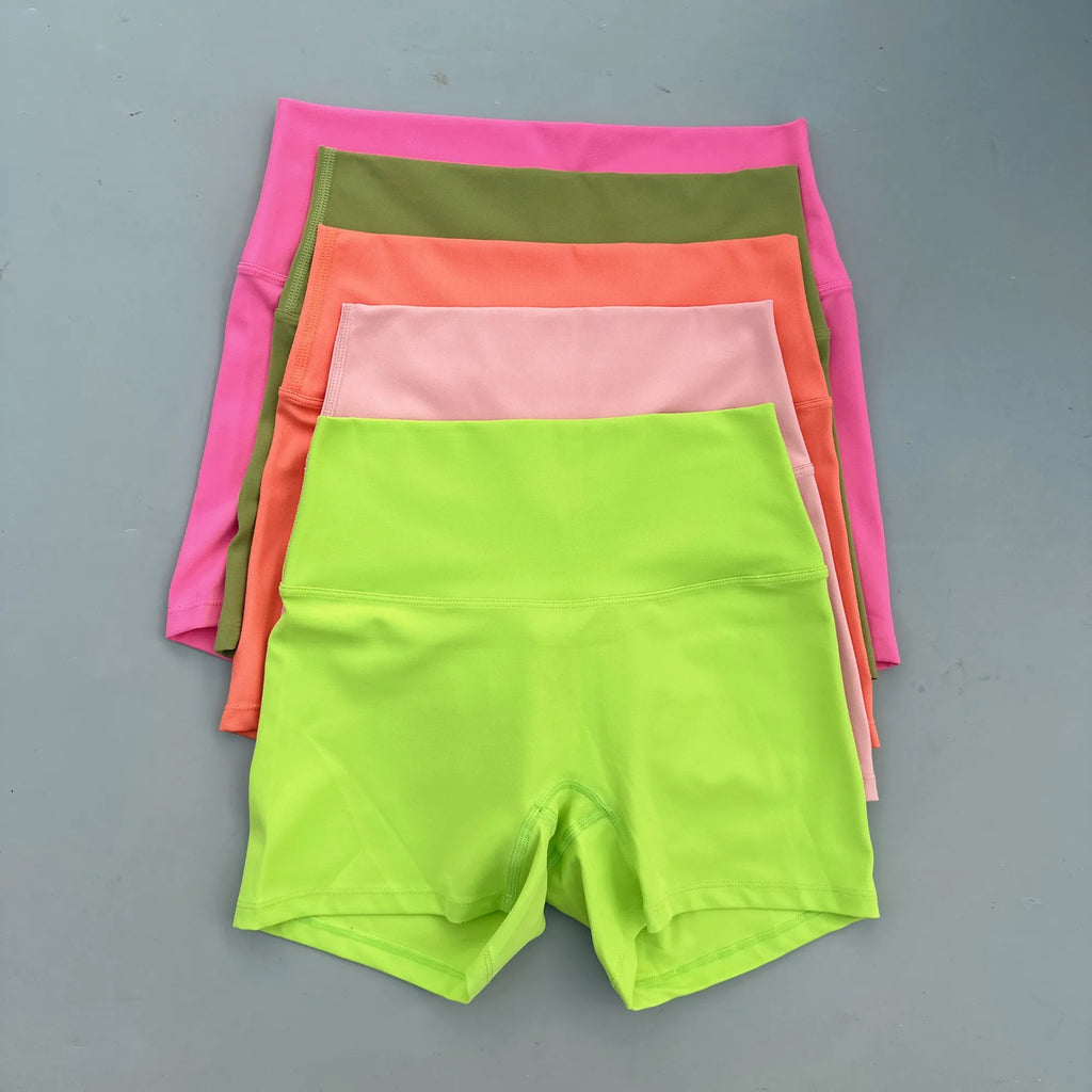 Sexy Solid Color Women Fitness Sport Short High Waist Athletic Yoga Short Leg Cycling Comprehensive Training Jogging Squat Proof