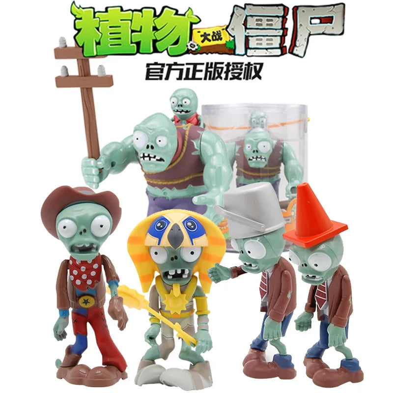 PLANTS VS ZOMBIES Crazy Dave Game Action Figure Roadblock Iron Bucket Grim Reaper Zombie Model Doll Kids Toys Children's Gifts