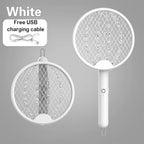 Upgraded 4 In 1 Electric Mosquito Killer Foldable Handheld Bug Zapper USB Rechargeable Fly Swatter With UV Light Trap Insect