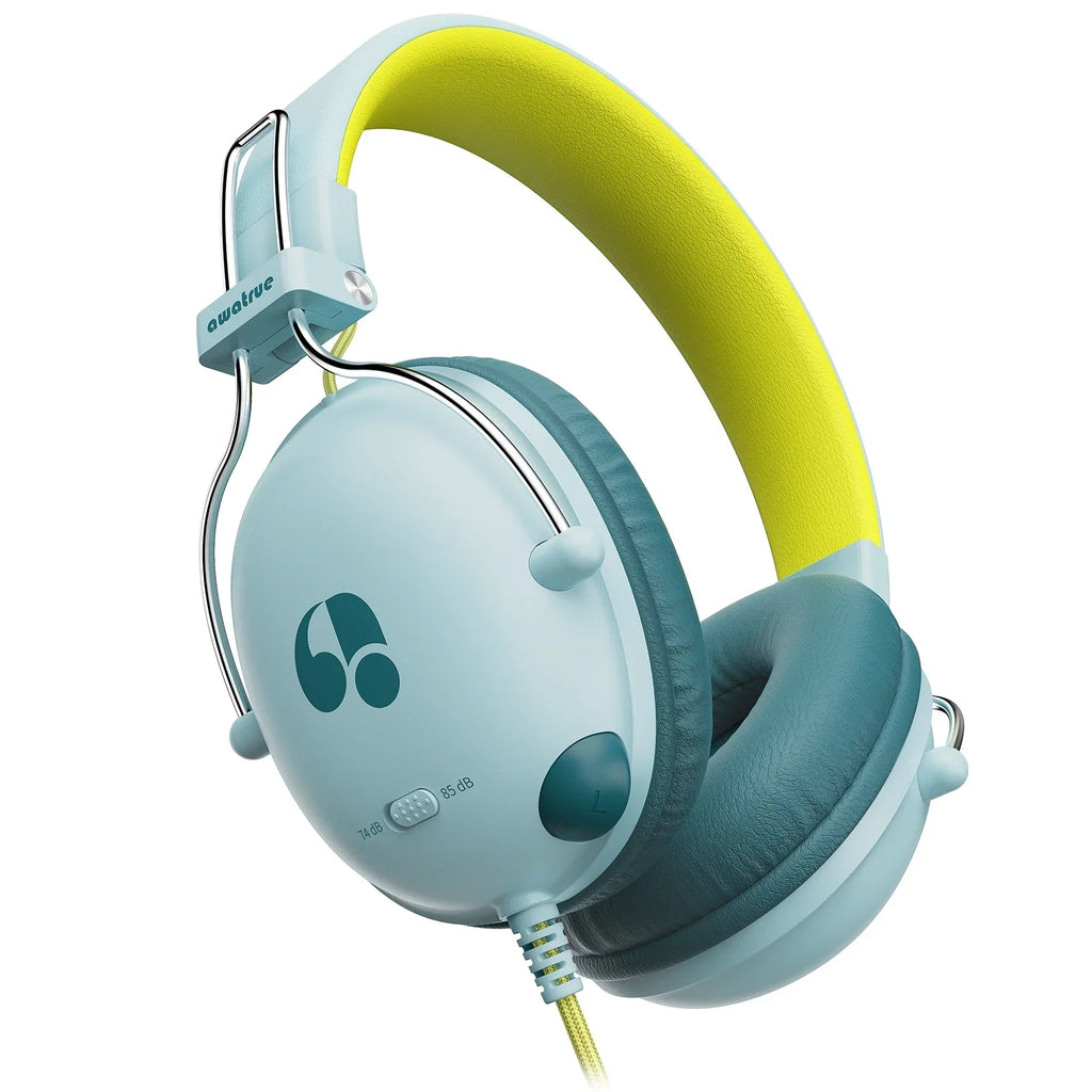 AWATRUE HK05 Kids Study Wired Children'S Headphones Stereo Sound Headset Kids Earphone with Mic Music Headset Limited Volume