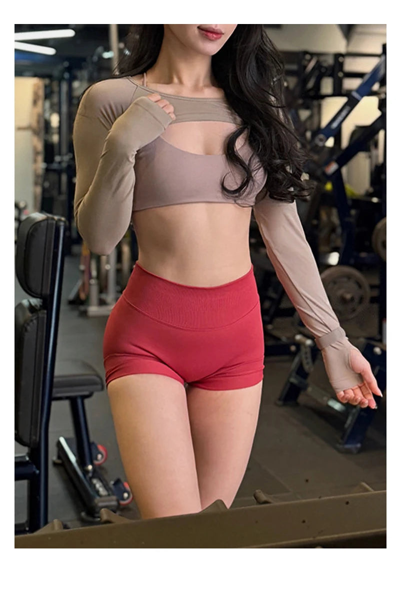 TKITK Shorts Seamless Yoga Pants Women's Fitness Outfits Shark Bite Shorts for Gym Running Cycling Bike Wear Leggings