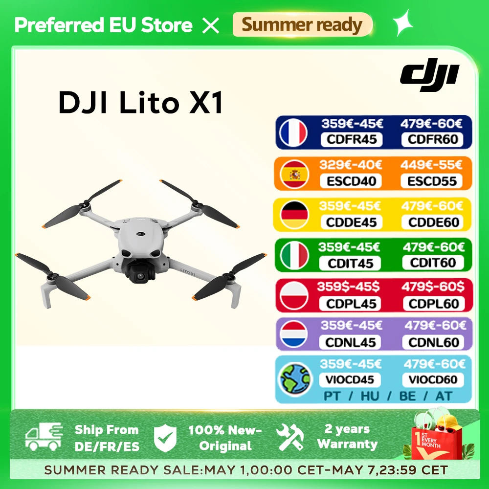 DJI Lito X1 Foldable Lightweight 4K Drone with Obstacle Detection ActiveTrack 1/1.3 Inch Sensor 15km Transmission for Beginners C0 Ürün ana görseli