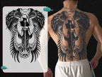 Magic Juice Ink Waterproof Tattoo Stickers Full Back Large Size Herbal Juice Temporary Tattoos Men Body Art Dragon Tiger