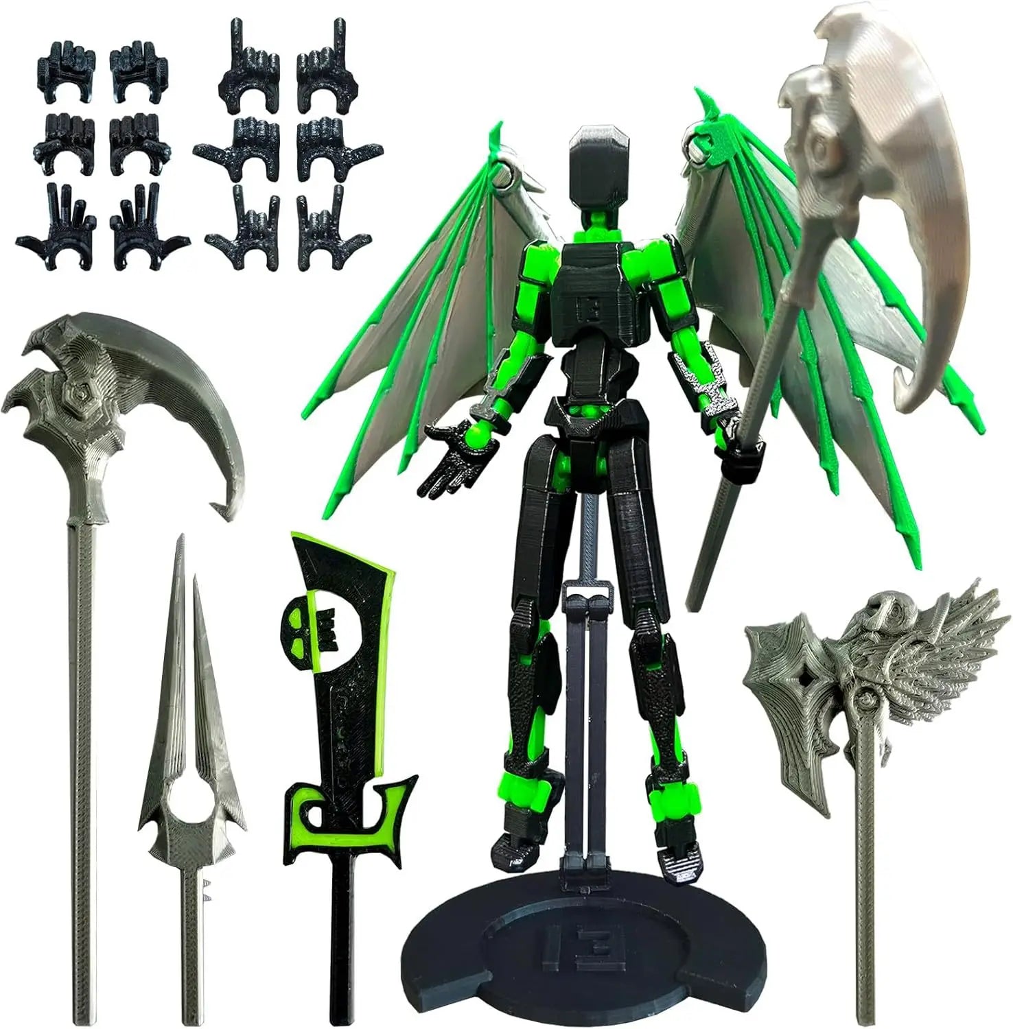 T13 Action Figure 3D Printed Multi-Jointed Movable Titan 13 Lucky Dummy Nova Robot Action Figure Desktop Assembly Completed Gift