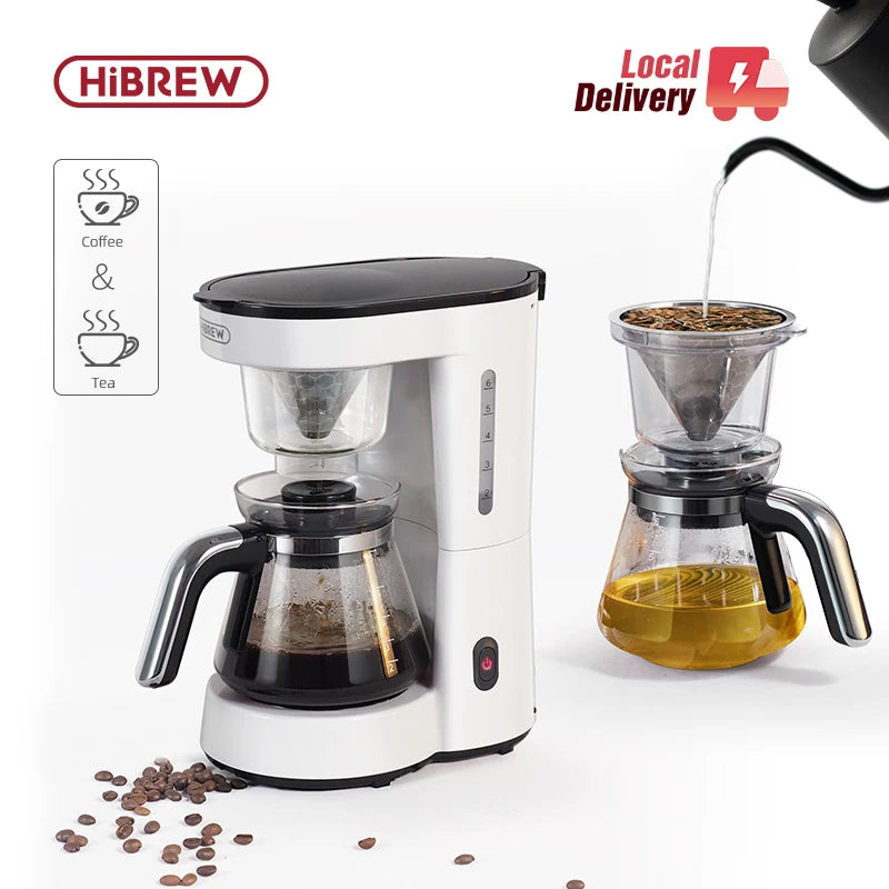HiBREW 3 in 1 America Drip Coffee Machine Pour Over Coffee Maker Glass Teapot Hot Tea Maker  750ML H12 Ürün ana görseli