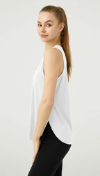WANAYOU Sleeveless Women Yoga Shirts Quick Drying Sports Tank Tops Workout Running Vest Breathable Round Neck Gym Shirts