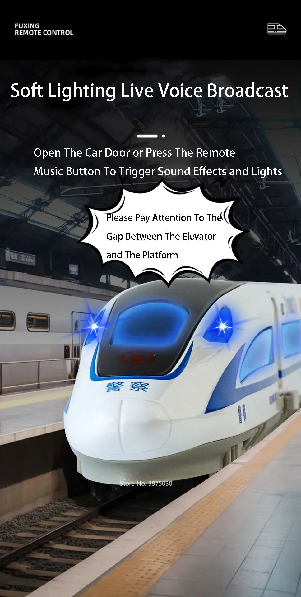 1:60 Scale FuXing High-speed Railway Toy Car Model Sound Light Remote Control Electric Simulation Train Models Ornaments Gifts