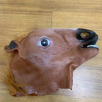 Men Brown Horse Masks Girl Funny Horse Head Mask  Latex Animal Mask Novelty Halloween Cosplay Costumes Headgear Mascara De Latex