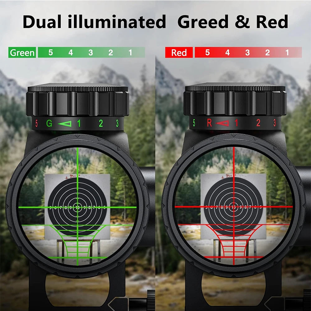 4-16X40 AOEG Scopes Red and Green Illuminated Hunting Scopes Tactical Optical Scope Airsoft Sight