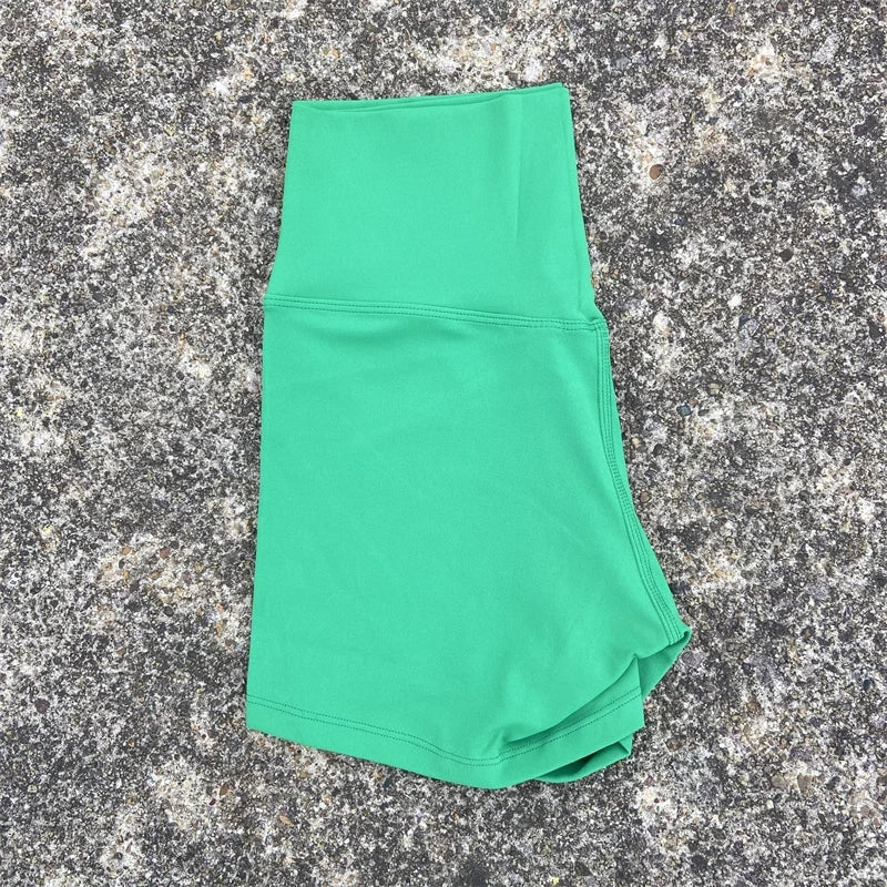 Sexy Solid Color Women Fitness Sport Short High Waist Athletic Yoga Short Leg Cycling Comprehensive Training Jogging Squat Proof