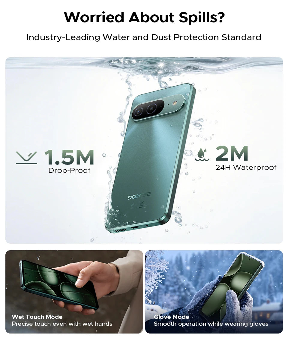 World Premiere DOOGEE B10 Smartphone 7600mAh Battery 6GB 256GB 6.6'' Display 64MP AI Camera Gemini AI Android 16 Mobile Phone
