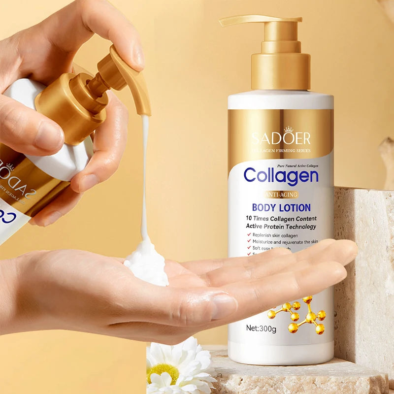 Collagen Body Lotion for Firming & Hydration - Intense Moisturizer Anti-Aging Skin for Dry, Sagging Skin, Nourishment 300g/pc Ürün ana görseli