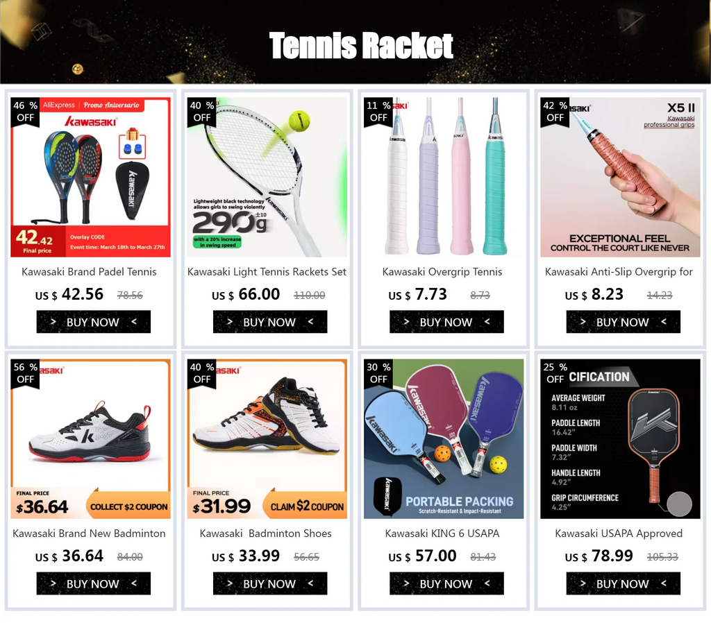 Kawasaki Beach Tennis Racket Carbon Fiber Soft Face Tennis  Paddle  Racquet with Protective Bag Cover