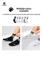 Kelme Men's Mid Length Socks 3 Pairs Of Casual Socks Sweat Absorbing And Breathable Sports Socks Running Speed Dry Socks