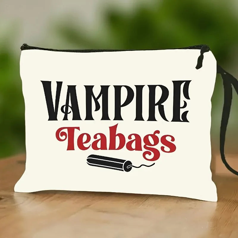 VAMPIRE Teabags Themed Toiletry Bag Menstrual Period Pouch Fashionable Portable Travel Organizer Creative Wristlet Makeup Bags Ürün ana görseli