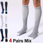 1/4 Pair Compression Socks Men Women 20-30mmhg - Circulation Support Socks Suitable Care Travel - Soft Breathable Sports Socks