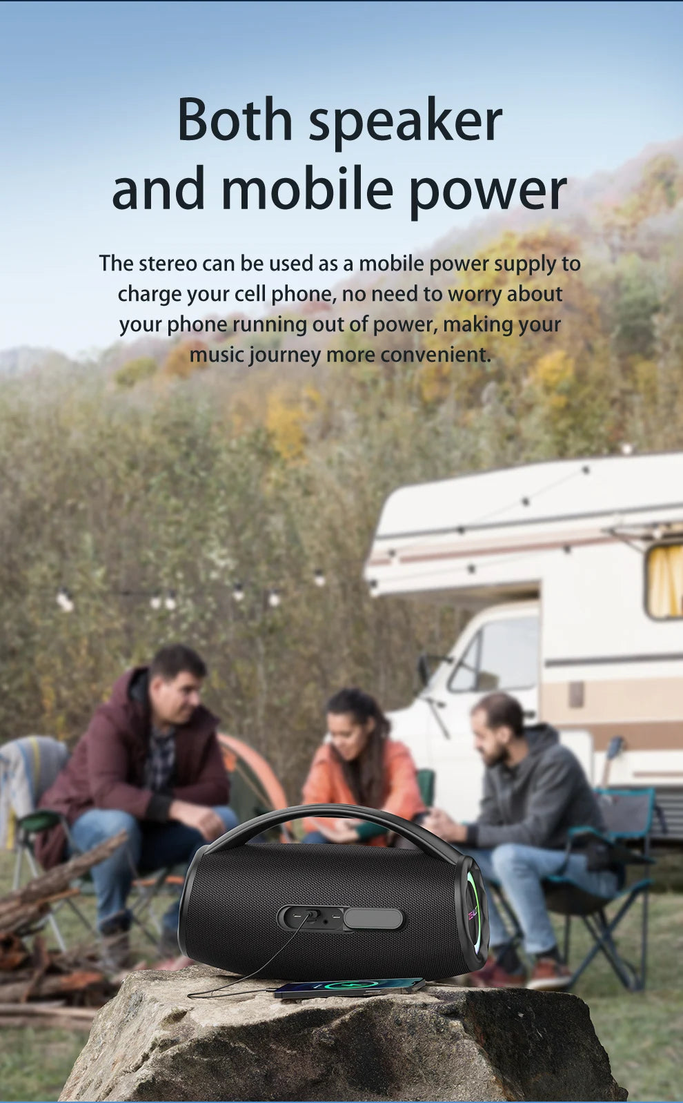 ZEALOT-S97 80W Portable Outdoor Bluetooth Speaker, HiFi Sound, Subwoofer, Dual Pairing, Fast Charging, 16000mAh Battery