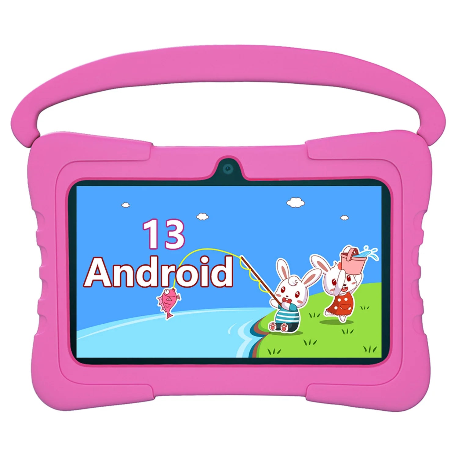 7 Inch Kid Tablet Android 13 Quad Core 4GB RAM 64GB ROM 4000mAh WiFi Bluetooth Children's Gift Kids Software with Silicone Case Ürün ana görseli