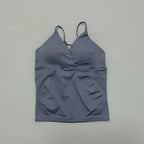 Vision Twist Front Longline Top Women Gym Tank Yoga Tops Quick Dry Thin Strap High Elastic Running Vest Push-up Fitness Vest
