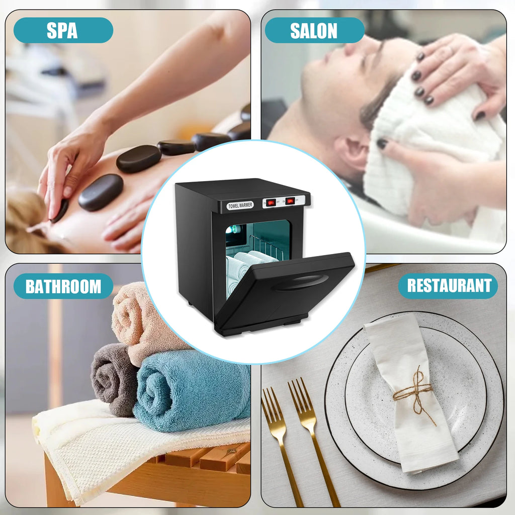 5L UV Sterilizer Hot Towel Cabinet Hot Bath Towel Warmer with Aluminum Chamber Fast Heating for Facial Spa Hair Beauty Salon