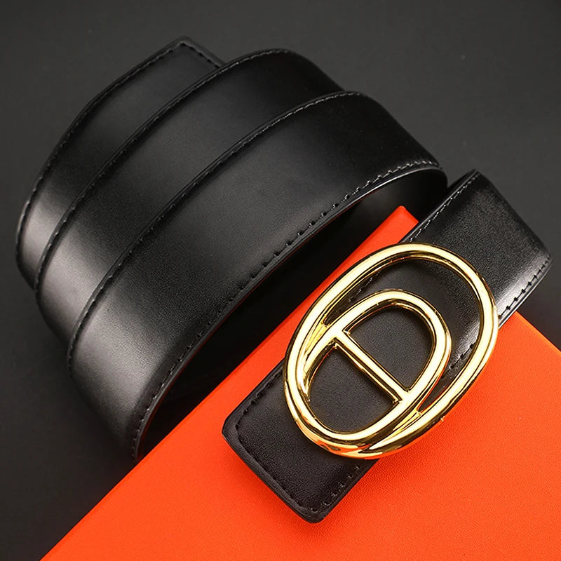 Wide 3.8cm Famous Brand Belt Men High Quality Luxury Genuine Leather Belts for Men Strap Metal Belt Fashion Women's Belt jeans Ürün ana görseli