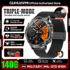 2026 New TANK Ultra 1400mAh Battery Military Smart Watch 10ATM Waterproof Heart Rate Tactical LED Flashlight Men Sports Bracelet