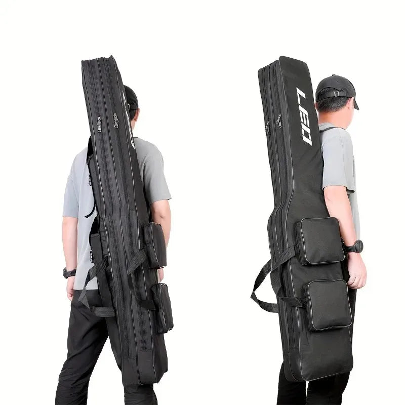 1.3m 2-layer Foldable Large Belly Sea Fishing Bag Portable Large Capacity Fishing Tackle Storage Bag Outdoor Fishing Tool Kit