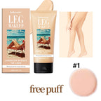 Waterproof Body Foundation With Free Powder Puff Bronze Leg Makeup Long Lasting Tanning Cream 100ml 3 Colors