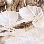 Mesh Lace Underwear Ladies Sexy Small Chest Push Up Lingerie For Women Bra Sets Red White Wedding Girls Thicken Intimates BCD