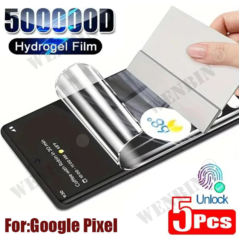 5Pcs Hydrogel Film For Google Pixel 10 9 8 7 6 Pro XL Full Cover Screen Protector For Google Pixel 9A 8A 7A 6A Ürün ana görseli