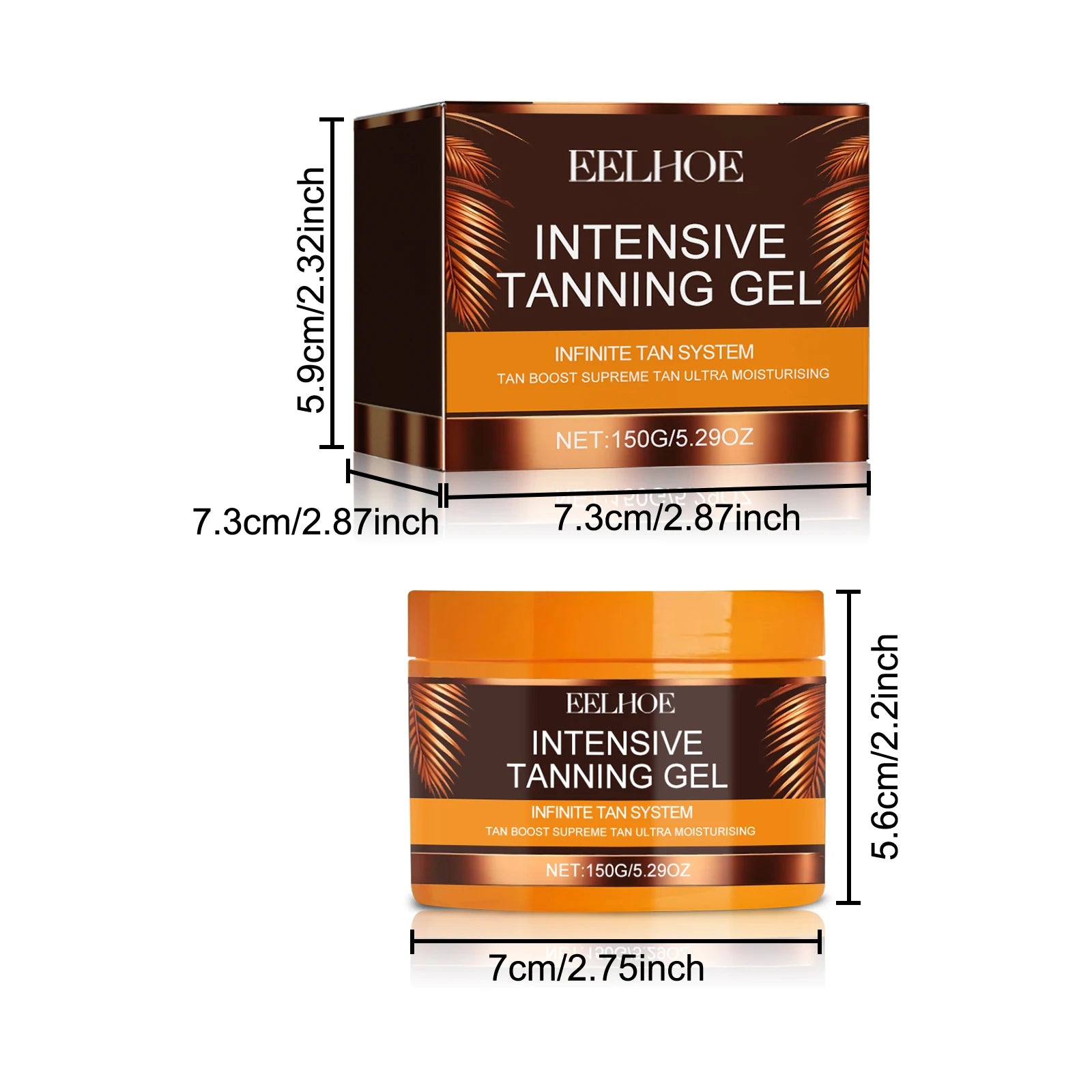 Intensive Tanning Gel & Cream Set Accelerator Bronzing Dark Skin Long Lasting Moisturizing Face Body Sunless Self Tanning Cream