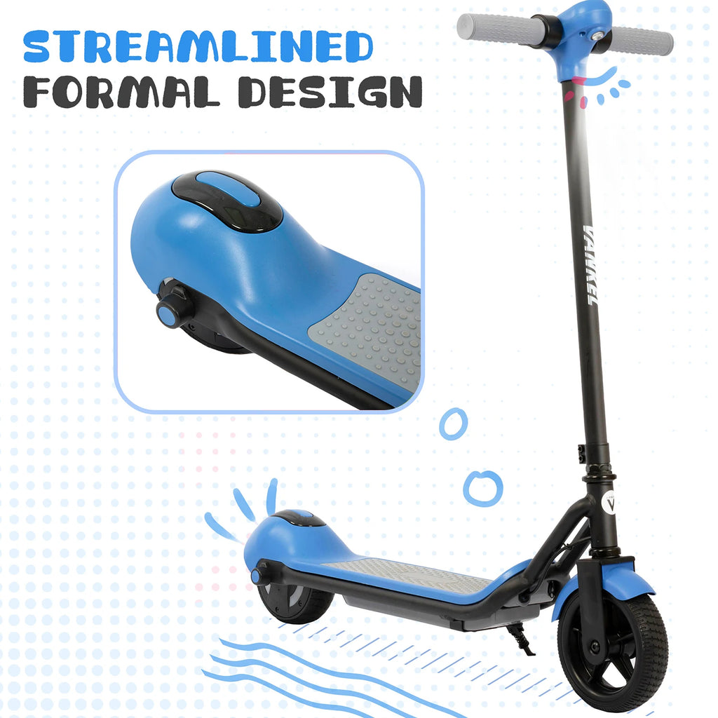 Vankel 6.5-inch Kids Electric Scooter for Boy & Girls with Bluetooth Rainbow Lights 8-10km Range LCD Display Children Scooter