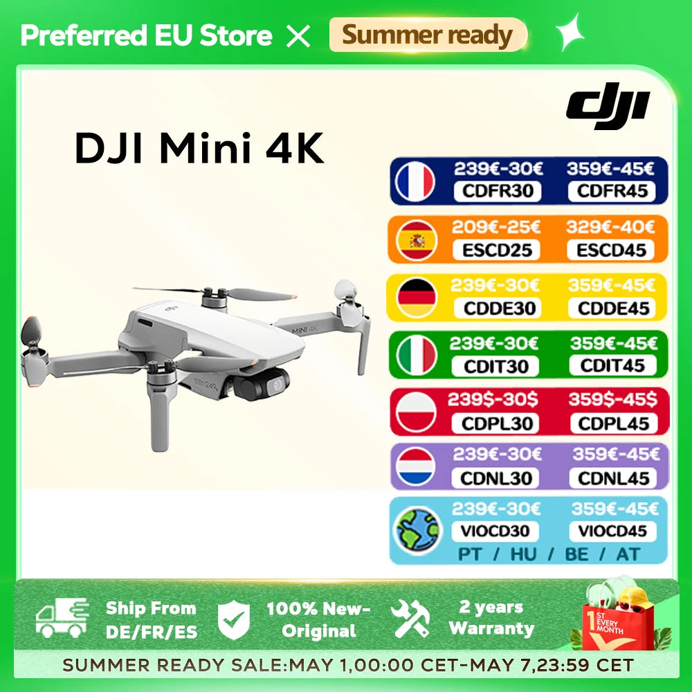 DJI Mini 4K Drone Camera 249g 3-Axis Gimbal Stabilization 10km Video Transmission Auto Return Resistance Long Battery Original C0 Ürün ana görseli