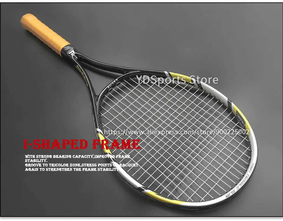 Professional Unisex Carbon Fiber Tennis Racket With Bag Training Paddle Rackets For Adult Men Women Ultra Light Racquet