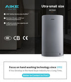 AIKE Automatic Hand Dryer for Bathroom Jet Hand Dryer with HEPA Filtered Vertical Slim Compact High Speed Wall Dryers 1400-1750W
