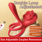 Rose Penis Ring Vibrator Female G-spot Clitoral Stimulation Male Ejaculation Delay Silicone CockRing Adult Sex Toy for Couples