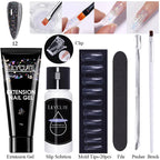 LILYCUTE 15ml Extension Gel Nail Polish Set Quick Nail Prolong With Extend Mold Nail Tips Acrylic Solution Manicure Tools Kit