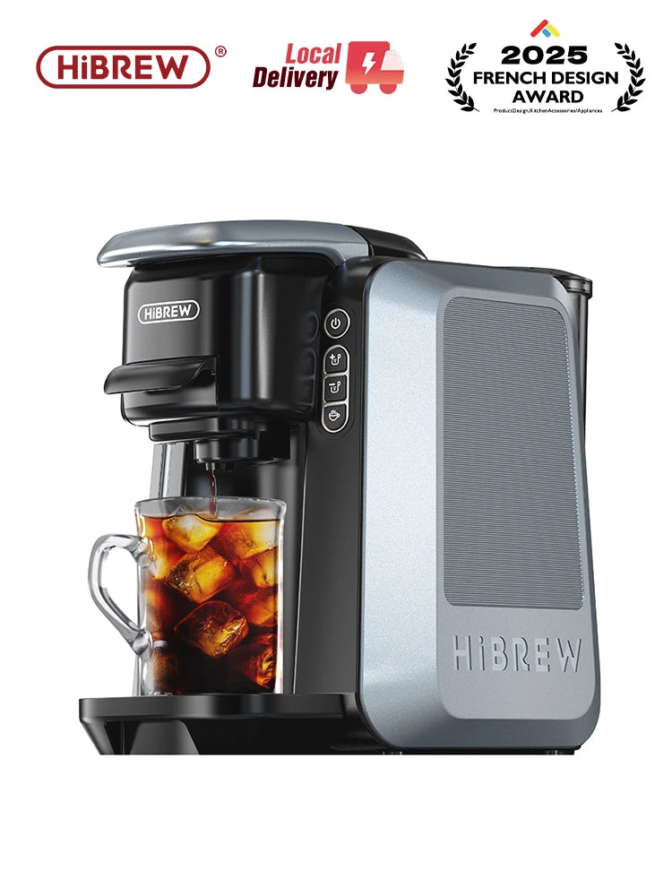 HiBREW 6 in 1 Multiple Capsule Coffee Machine Hot/Cold DG Nes Capsule ESE Pod Tea Basket Ground Coffee Cafeteria 20Bar H6 Ürün ana görseli