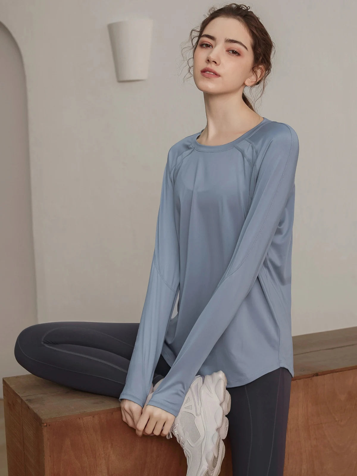 Loose, quick-drying sport tops, women's long-sleeved T-shirts, yoga wear, breathable running and fitness wear, slimming Ürün ana görseli