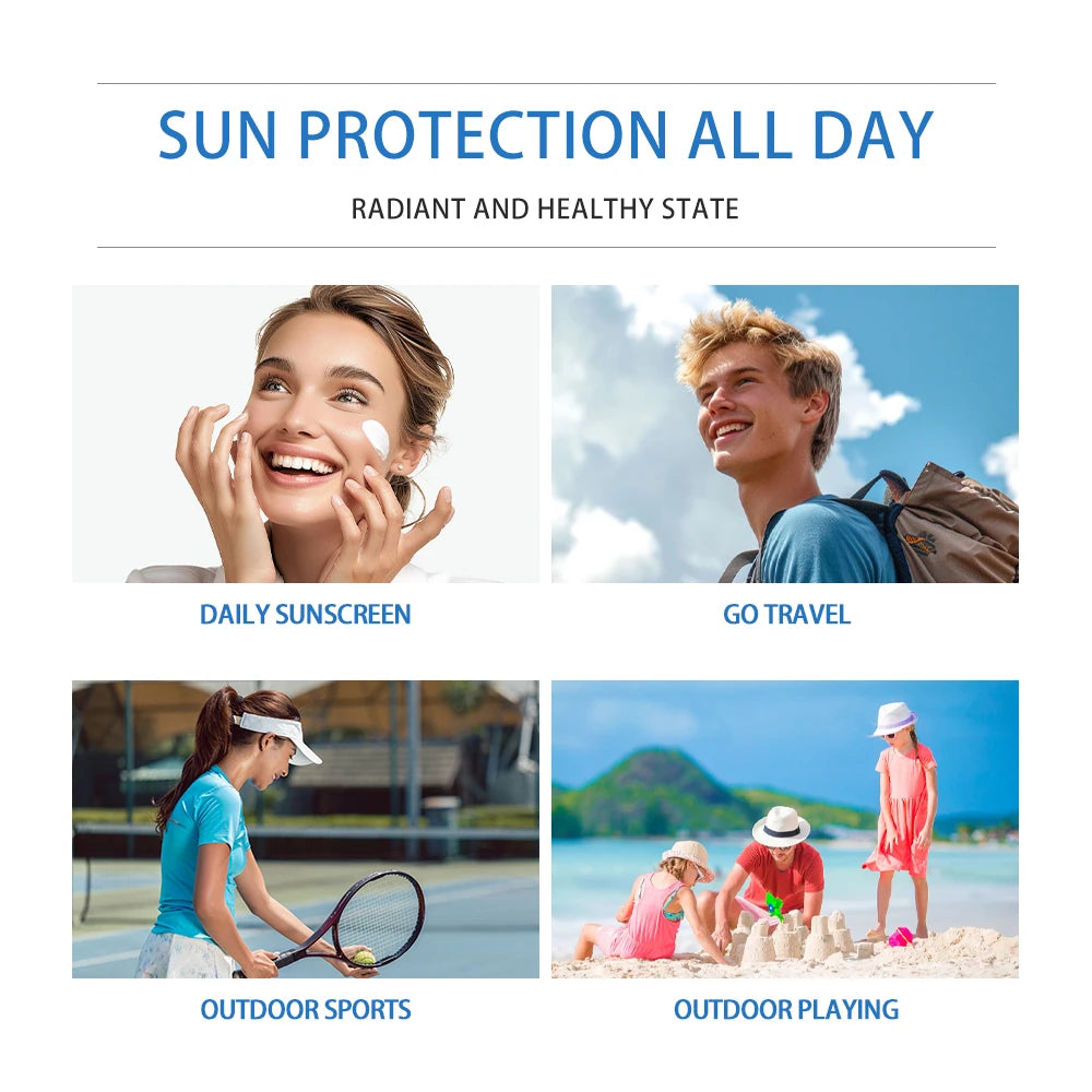 50ml Sunscreen Cream Moisturizing Soften Skin Lighweight Non-sticky Natural Radiance High Sun Protection Facial Skincare