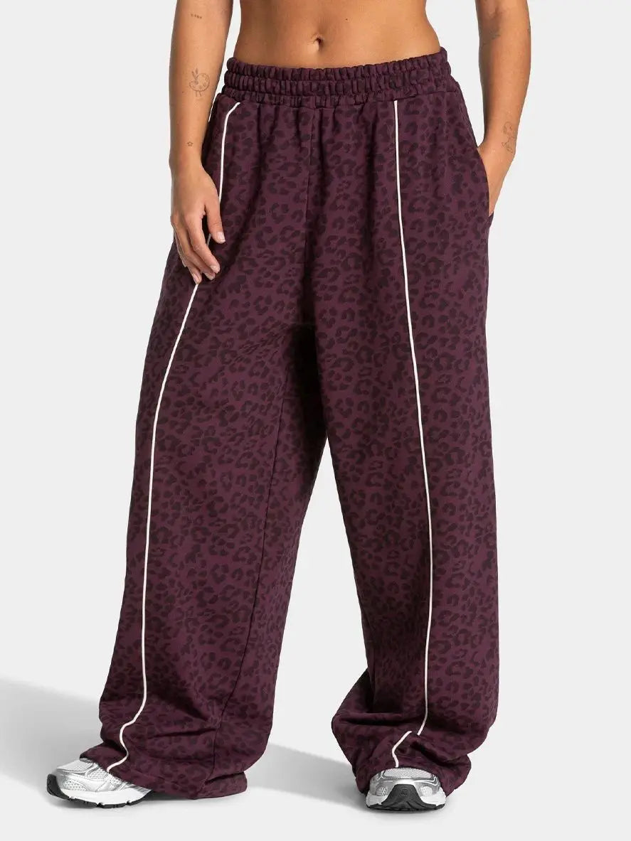 Yoga Leopard Print Jogger Pants for Women – Flexible, perfect for stretching, running, training, jogging, casual, relaxed, styli