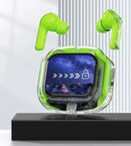 Translation Headphones with Touch Screen Wireless Bluetooth 5.4 Smart  Earphone HiFi Audio High Quality Transparent Case Headset