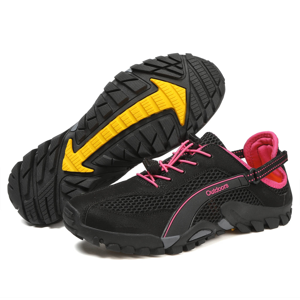 FANCYLEE Women's Hiking Shoes Breathable Mesh Trekking Sneakers Outdoor Lightweight Anti-Slip Mountain Climbing Shoes EU 36-42